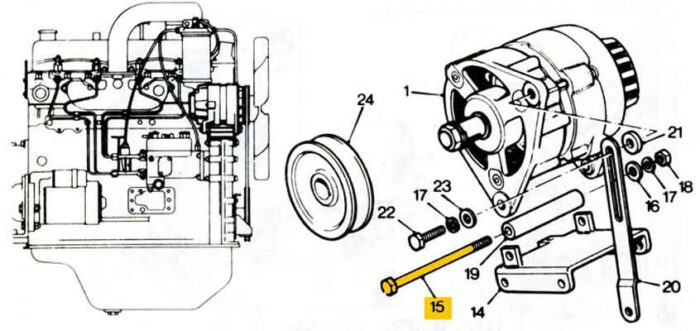 BOLT-PIVOT - 5/16 x 5 UNF - ALTERNATOR - Image 3