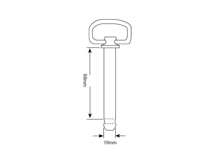HITCH PIN WITH CHAIN & LINCH PIN - 19x98mm - Image 2