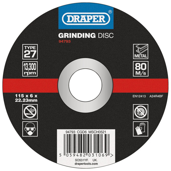 GRINDING DISC METAL 115 X 6MM DPC